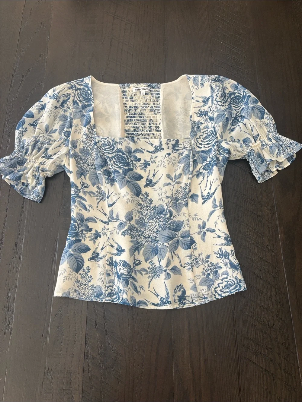 Reformation Constance Floral Print Puff Sleeve Top